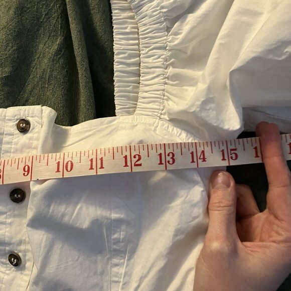 Ganni Poplin Puff Sleeve Blouse Womens 0 White Milkmaid Prairie Coquette - Picture 10 of 11